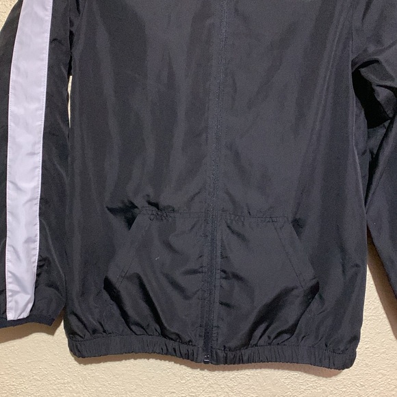 PUMA Light Jacket S 14-16 Black White with Hoodie Zip Up Pockets Polyester - Picture 2 of 16